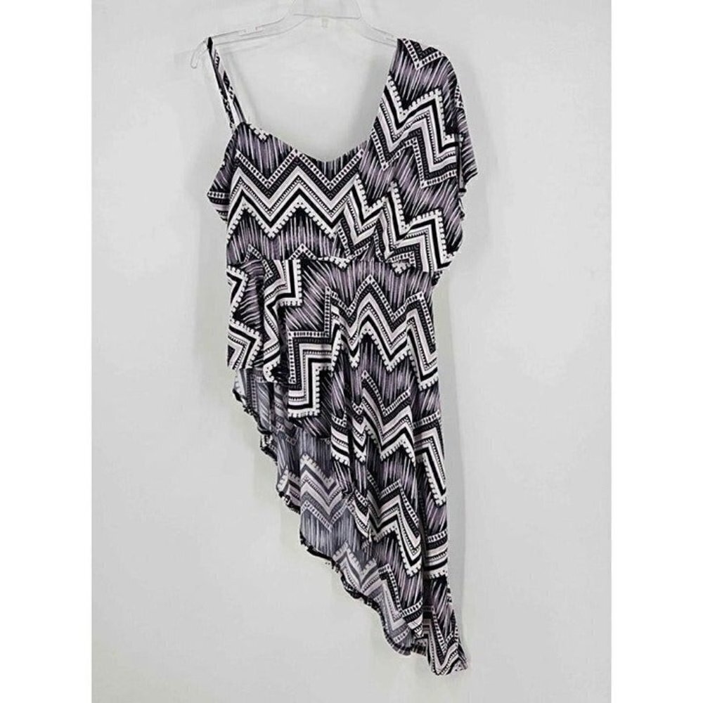 Fashion Nova Womens Sz 1X "Take Me As I Am" Sleeveless Purple Asymmetrical Top